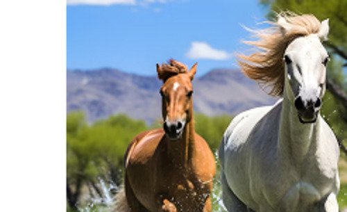 Horses running in field